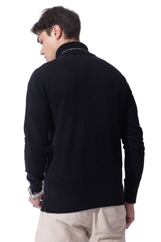 230 Turtle Neck Pullover I Woolmark Certified I Black