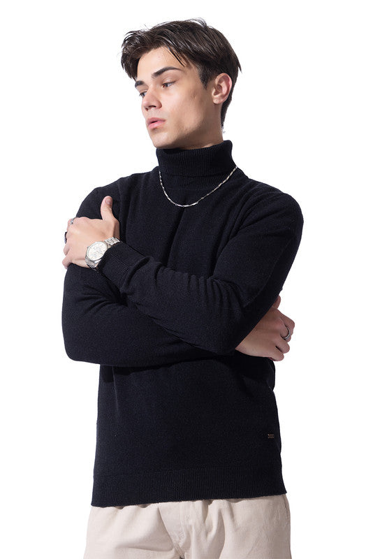 230 Turtle Neck Pullover I Woolmark Certified I Black