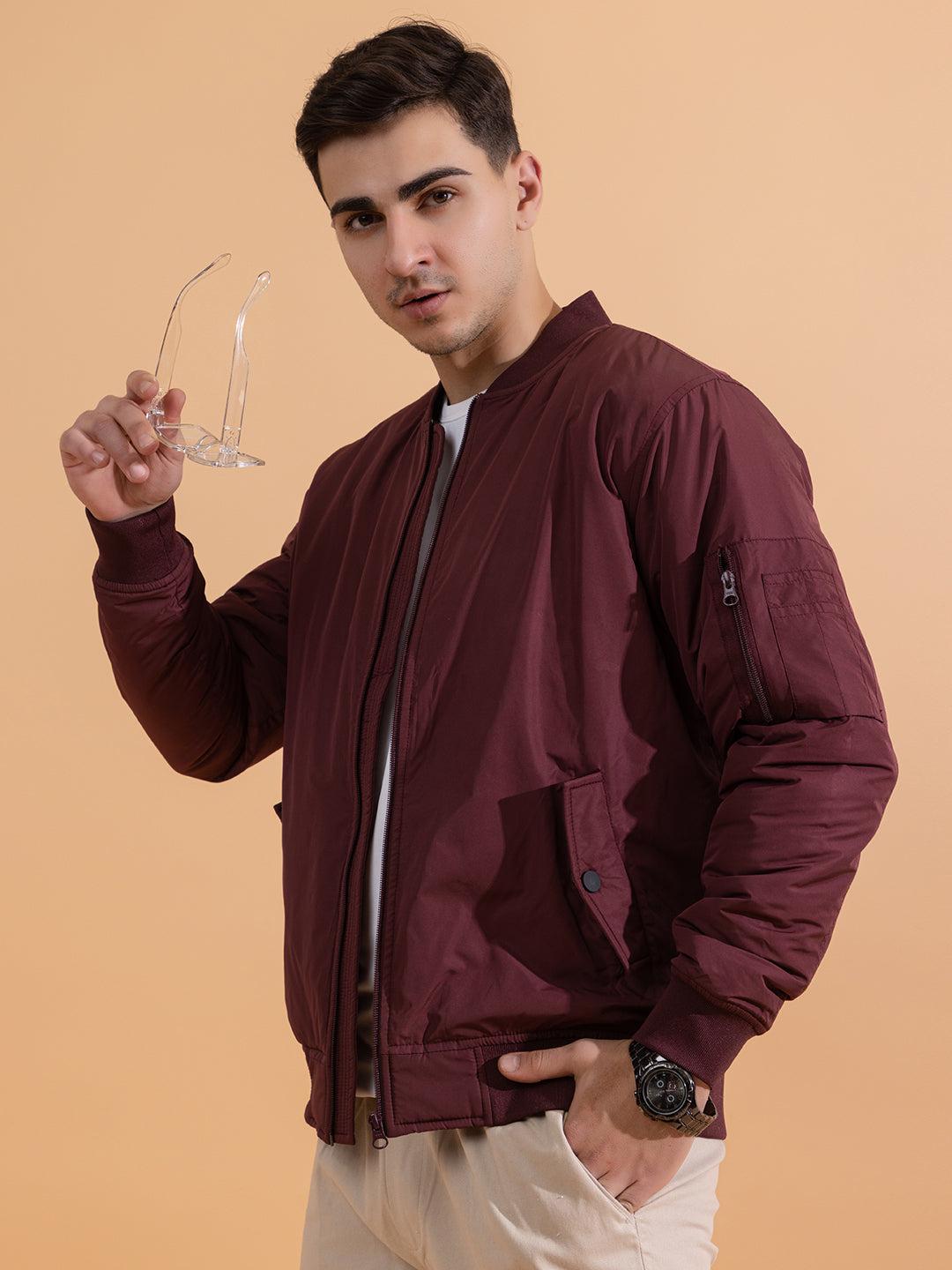 901 Quilted Bomber I Wine