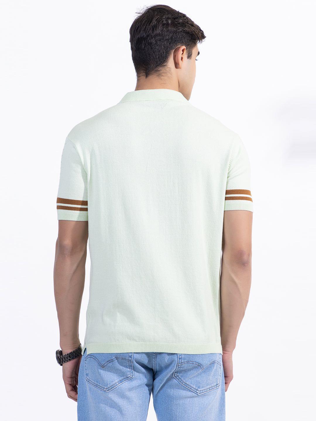 602 Textured Knit Polo I Mint Green