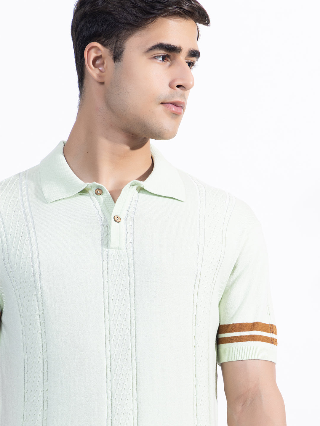 602 Textured Knit Polo I Mint Green