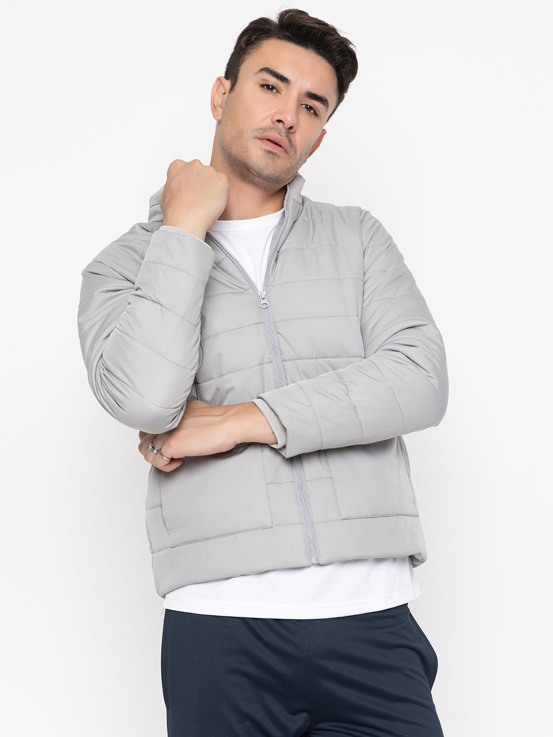 902 Quilted Puffer Jacket I Grey