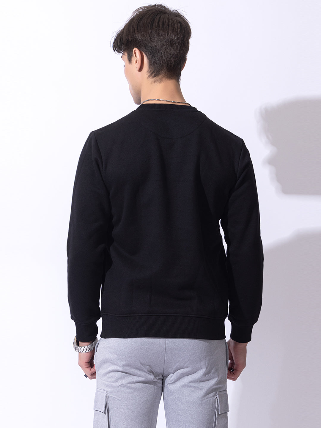 1003 Oversized Quilted Fleece Sweatshirt I 1003 Black