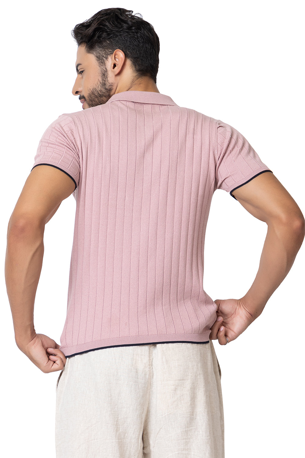 601 Rib Knit Polo I Lavendar