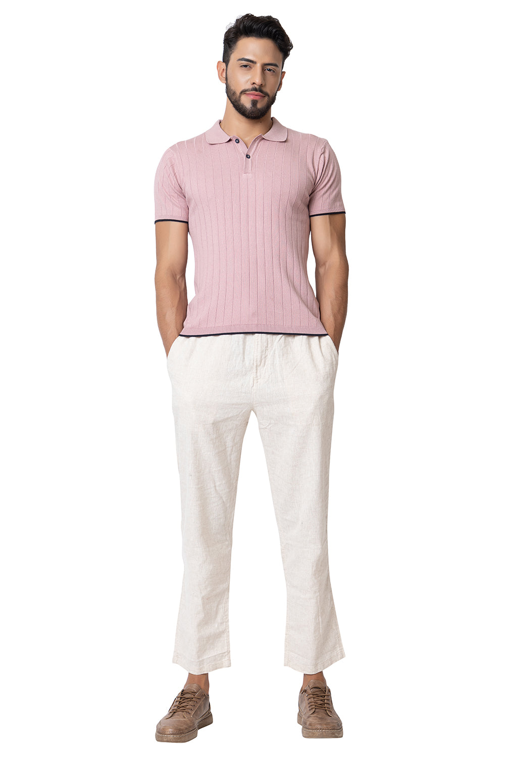 601 Rib Knit Polo I Lavendar