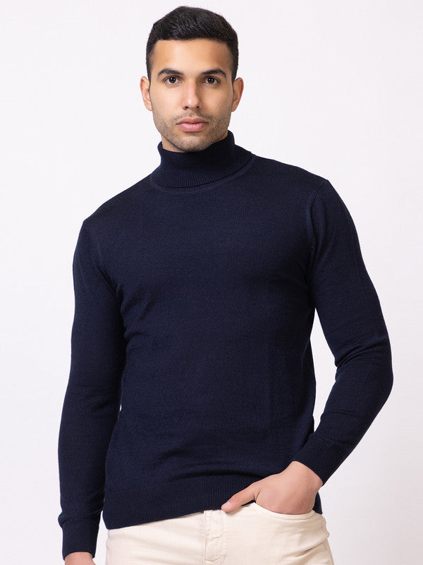 230 Turtle Neck Pullover I Wool I Woolmark Certified I Navy