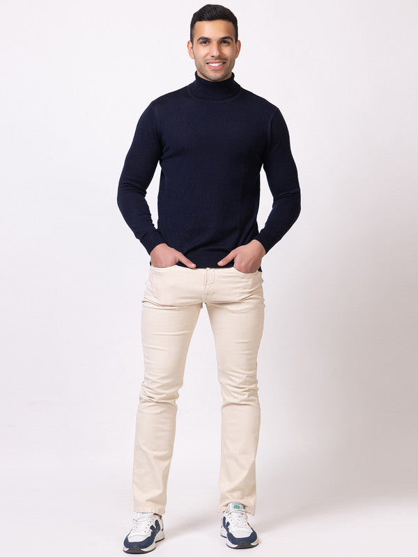 230 Turtle Neck Pullover I Wool I Woolmark Certified I Navy