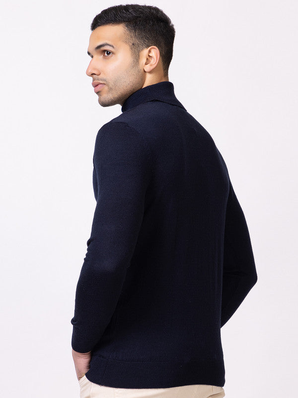 230 Turtle Neck Pullover I Wool I Woolmark Certified I Navy