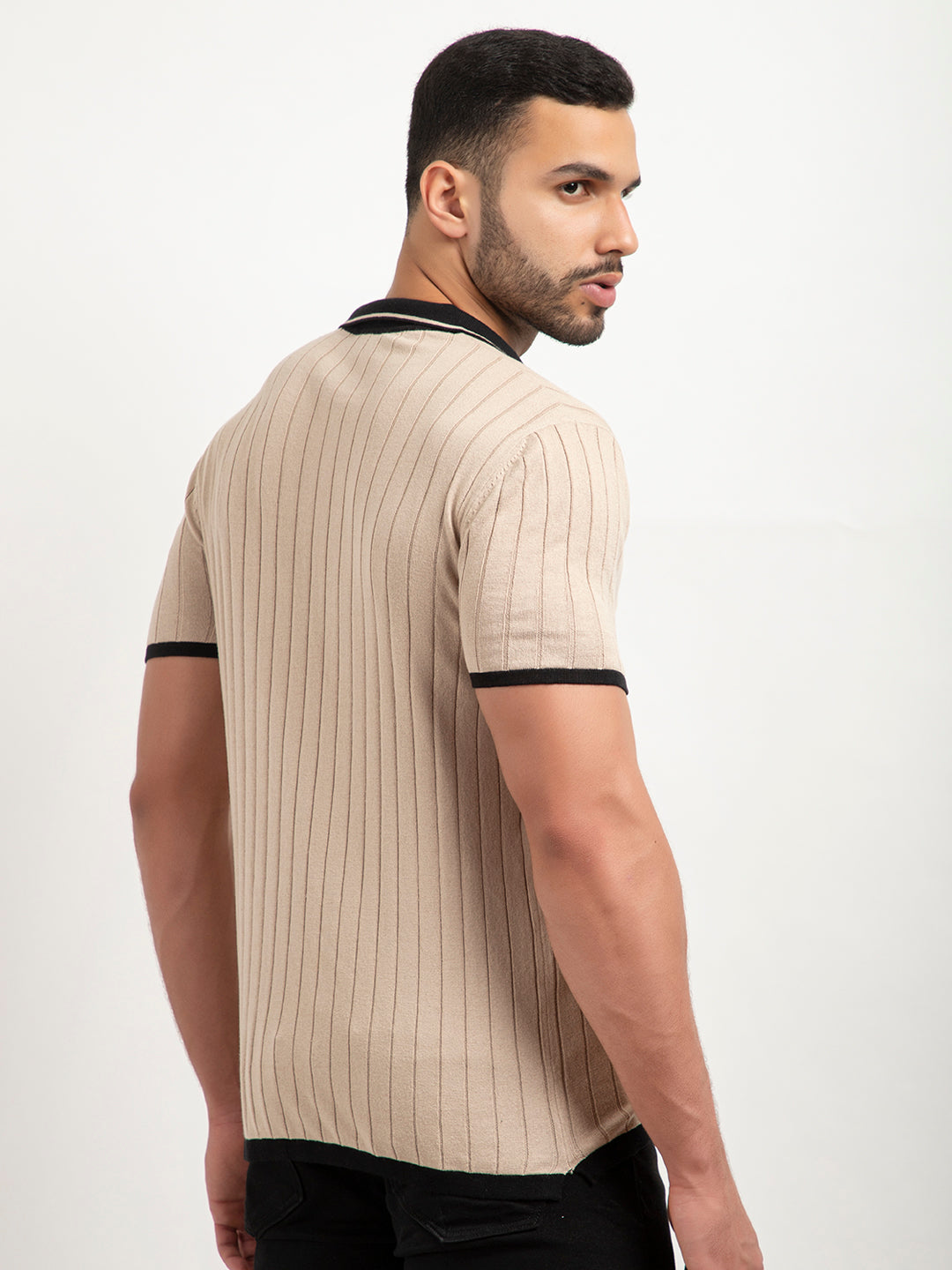 601 Rib Knit Polo I Oatmeal